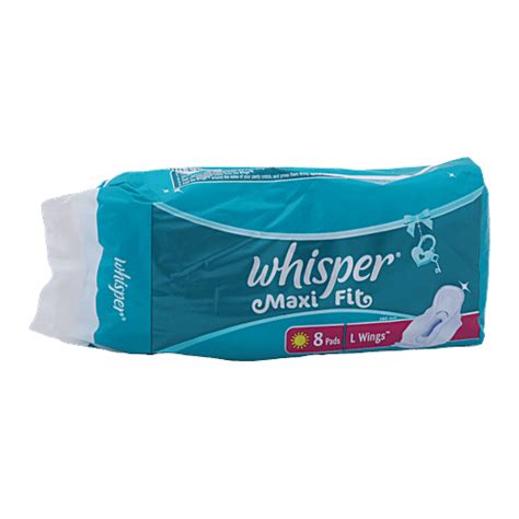 Buy Whisper Sanitary Pads Maxi Fit L Wings 8 Pads Online At Best Price ...