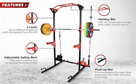 BULLAR Power Squat Rack Heavy-Duty Adjustable Frame, Power Cages for ...