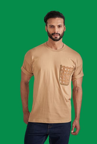 Khakhi Net pocket T-Shirt – Think Black