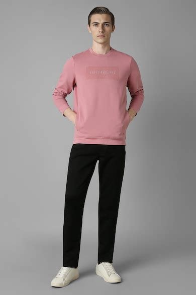 Buy Men Casual Pink Print Sweatshirt Online - 39689283 | Louis Philippe