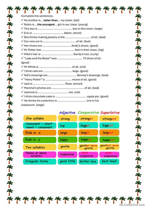 Comparison of adjectives general gra…: Français FLE fiches pedagogiques ...