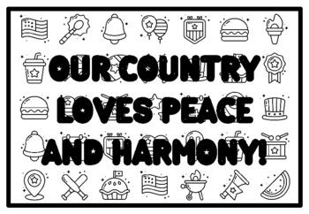 OUR COUNTRY LOVES PEACE AND HARMONY! Peace Coloring Pages school ...
