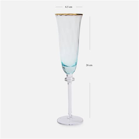 Shop Set of 2 Light Blue Textured Champagne Flutes - at Best Price ...
