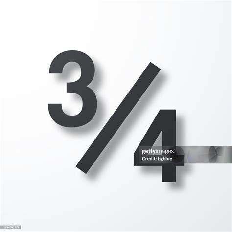 3 Out Of 4 Three Quarters Icon With Shadow On White Background High-Res ...