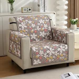 HOKIPO 'HomeHues Series' 1 Seater Quilted Printed Sofa Cover with ...