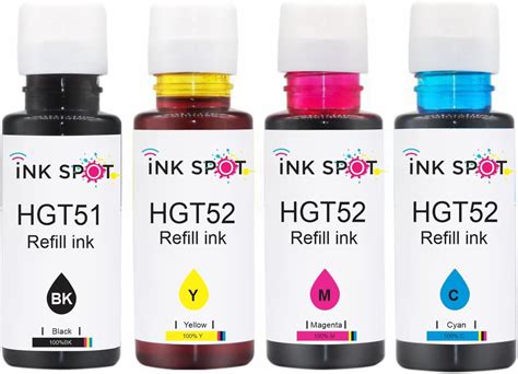 INKSPOT Refill Ink for Ink Tank gt51 gt52 310, 315, 319, 410, 415, 419 ...