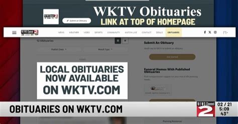WKTV Obituaries | Video | wktv.com