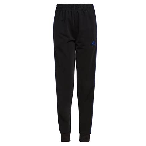 Boys 4-7 adidas Tricot Black & Blue 3-Stripe Jogger Pants