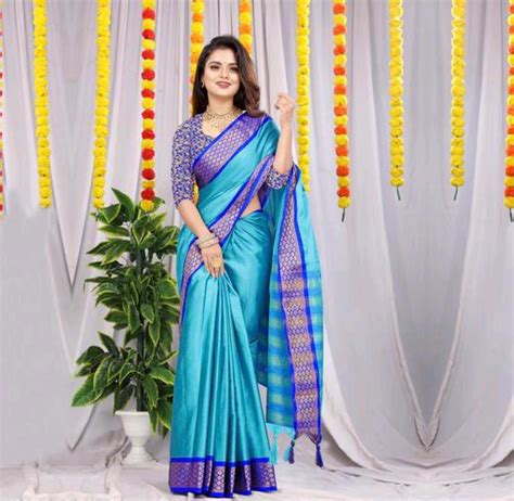 Light Sea Green Zari Work Silk Saree for Women – Kalyanja