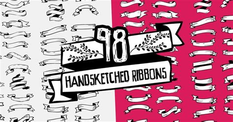 98 Handsketched Vector Ribbons — Teletype
