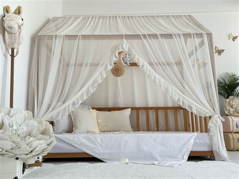 White House Bed Chiffon Canopy Customized Montessori Bed - Etsy Canada