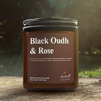 AuraDecor Scented Soy Wax Amber Jar Candle, Organic Luxury Aroma ...