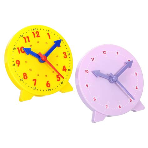 PATIKIL 4 inch Teaching Clock, 2 Pack Learn Clock Learning Tell Time ...