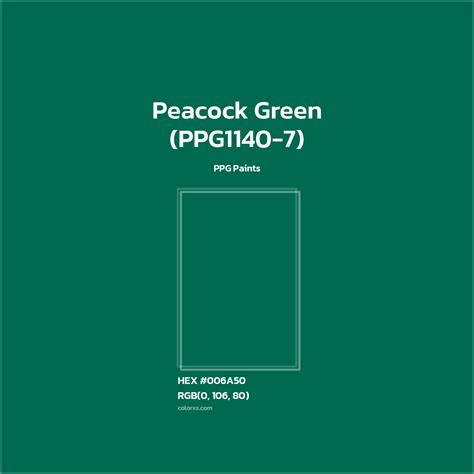 PPG Paints Peacock Green (PPG1140-7) Paint - color codes, matching ...