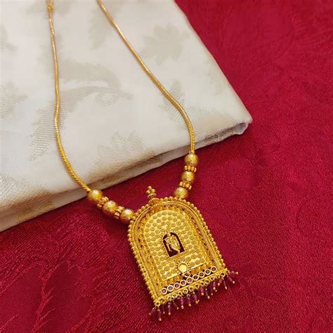 Gold Plated Traditional Krishna Temple Arched Pendant Necklace - Festi ...