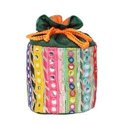 Buy CHUI MUII Lace-Mirror Potli Bag at Amazon.in