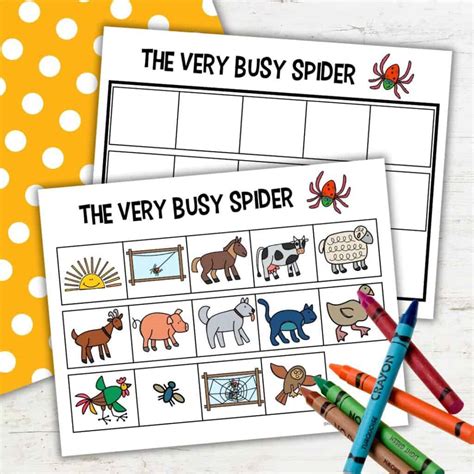 The Very Busy Spider Sequencing Pictures Printable Fun