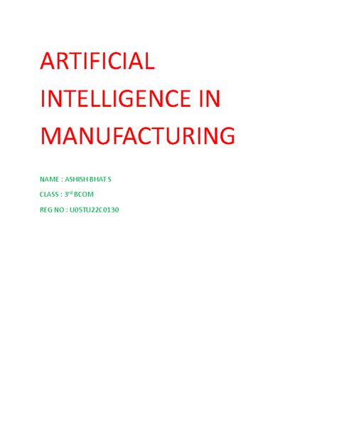 AI in Manufacturing: Transformations, Benefits, and Challenges (BCOM ...
