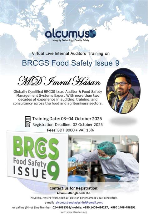 Internal Auditor Course on BRCGS Food Safety Issue 9., Online event ...
