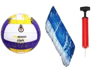 clark purple volleyball with blue nylon net Volleyball Kit - Buy clark ...