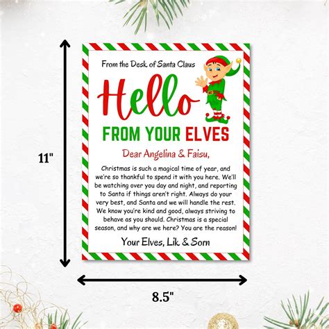 Editable Hello LETTER From ELVES, Magical ELF Return Template ...