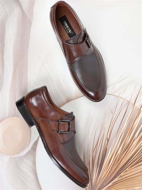 Men Coffee Solid Monk Formal Shoes – ShoeTree