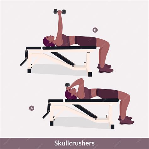 Premium Vector | Skullcrushers exercise woman workout fitness aerobic ...