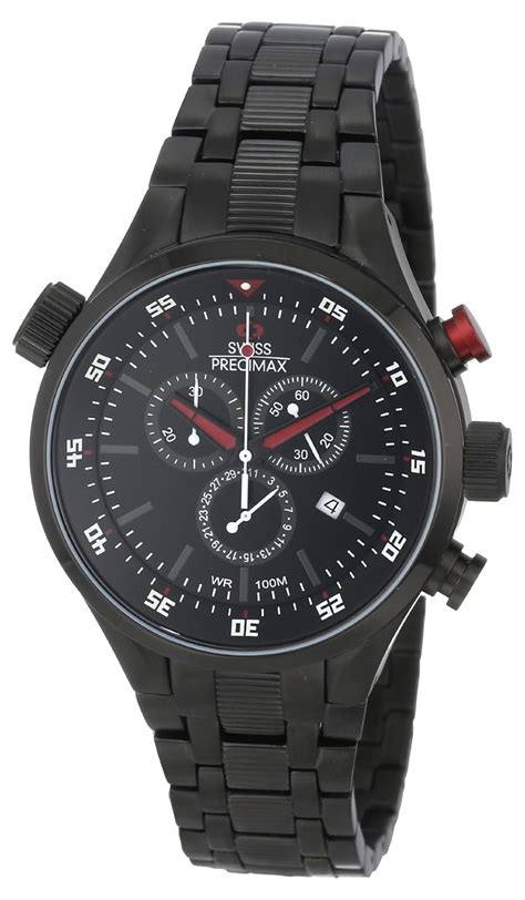 Swiss Precimax Men's SP12114 Torin Pro Black Dial Black Stainless Steel ...
