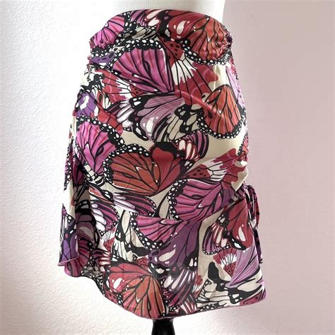 Cider Pink Butterfly Tie Sides Cinch Mini Skirt 🦋 -... - Depop