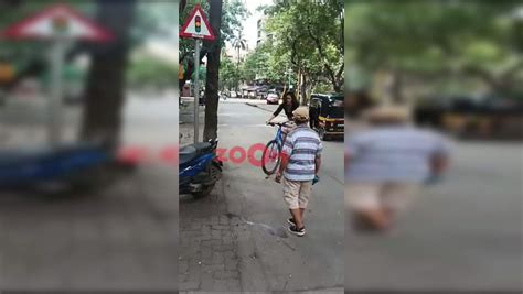 Aisha Sharma seen riding a bicycle in the city