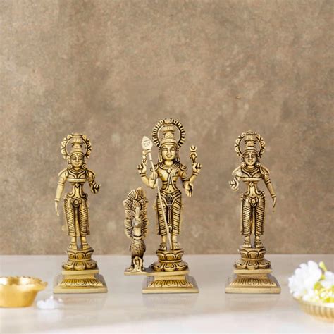 Giri - Murugan Valli Deivanai Set | Lord Murugan Idol | Decorative Idol