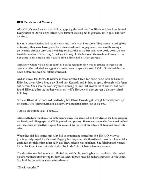 BEB: Persistence of Memory - Law and Order SVU fanfiction site