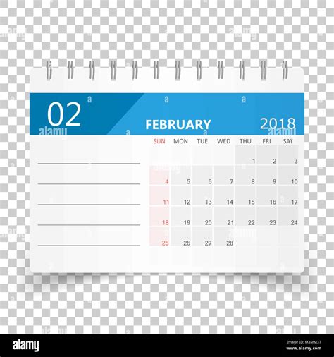 February 2018 calendar. Calendar planner design template. Week starts ...