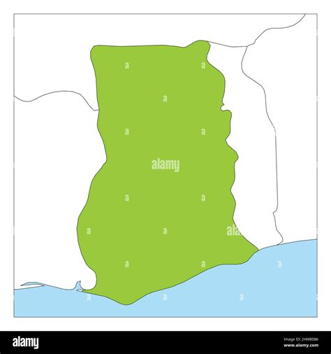 Map of Ghana green highlighted with neighbor countries Stock Vector Image & Art - Alamy