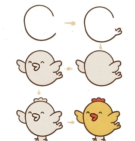 Draw a chick: easy step-by-step guide - Free printable sheet