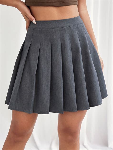 Solid high waisted pleated skirt – Artofit