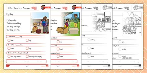 Grade 1 Phonics: Reading Comprehension -ag