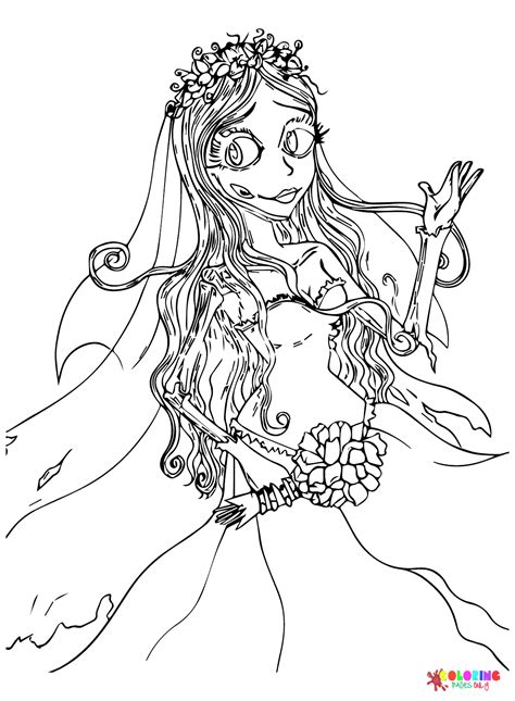 Image result for Corpse Bride Emily Coloring