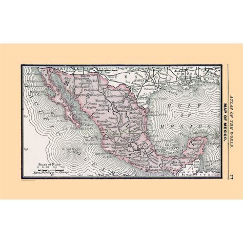 Historic Map - Mexico - Alden 1886 - 35.81 x 23 - Vintage Wall Art ...