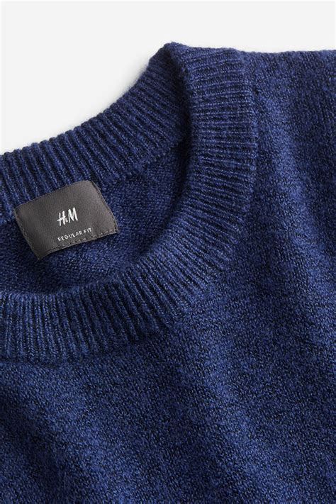 Regular Fit Fine-knit Sweater - Dark blue - Men | H&M US