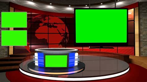 Free Green Screen News Studio With Desk |News TV Set 2019 - YouTube