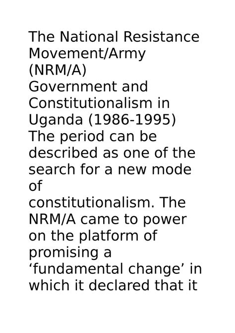 The National Resistance Movemen 1 - The National Resistance Movement ...