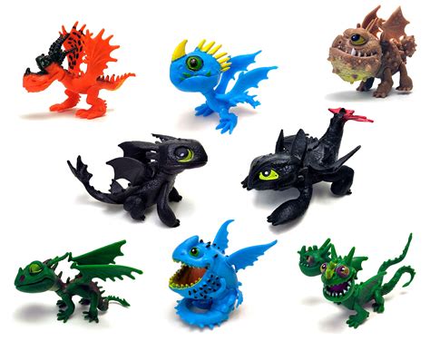 Buy Toysvill Dragons (Set 8 pcs) - Mini Action Figures: Toothless ...