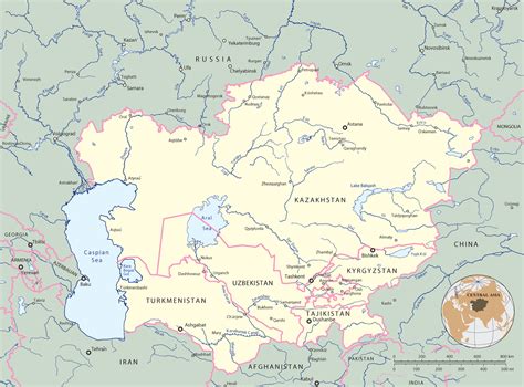 South central asia physical map
