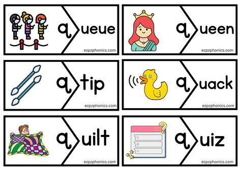 Letter Q Puzzle Word Match 1 - ezpzphonics.com