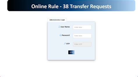 Procedure for submission of online Rule 38 transfer request