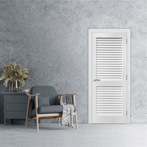 Plantation Louvered 2-Panel Primed Pine Door | Prehung Interior ...