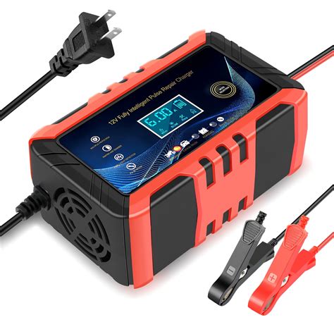 Smart Automotive 12/24V 6A Car Battery Charger, Automatic Pulse Repair ...