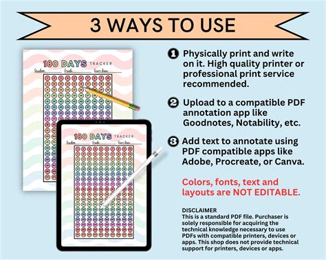 180 Day Tracker, 180 Days of School, 180 Days Countdown, Day Count for ...