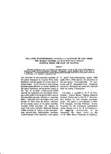 On a new myxosporidian Henneguya tachysuri sp. Nov. from the marine ...